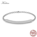 925 Silver Zirconia Micro Pave Charm Bracelet Rose Jewelry
