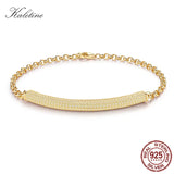 925 Silver Zirconia Micro Pave Charm Bracelet Rose Jewelry