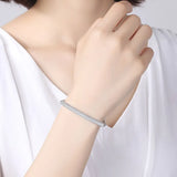 925 Silver Zirconia Micro Pave Charm Bracelet Rose Jewelry