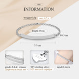 925 Silver Zirconia Micro Pave Charm Bracelet Rose Jewelry