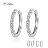 925 Silver Big Hoops Earrings CZ Huggie For Women Wedding 6 Size