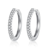 925 Silver Big Hoops Earrings CZ Huggie For Women Wedding 6 Size
