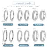 925 Silver Big Hoops Earrings CZ Huggie For Women Wedding 6 Size