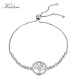 925 Silver Tennis Bracelet Tree Of Life Charm Bead