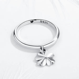 Retro Punk 925 Sterling Silver Rings Flower Pendant Jewelry Halloween Accessorie