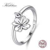 Retro Punk 925 Sterling Silver Rings Flower Pendant Jewelry Halloween Accessorie