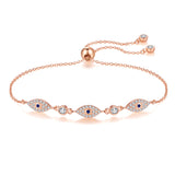 925 Sterling Silver Evil Eye Bracelet Enamel Hamsa Fatima Hand Bangle