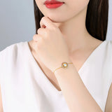 Evil Eye Charm Bracelet Sterling Silver Hamsa Bracelet for Women