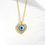 Vintage Turkey Evil Eye Necklace 925 Silver Eye Pendant Choker Jewelry
