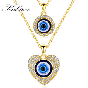 Vintage Turkey Evil Eye Necklace 925 Silver Eye Pendant Choker Jewelry