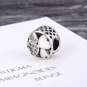 KAMAF 925 Sterling Silver Flower Charm for DIY Beaded Bracelet