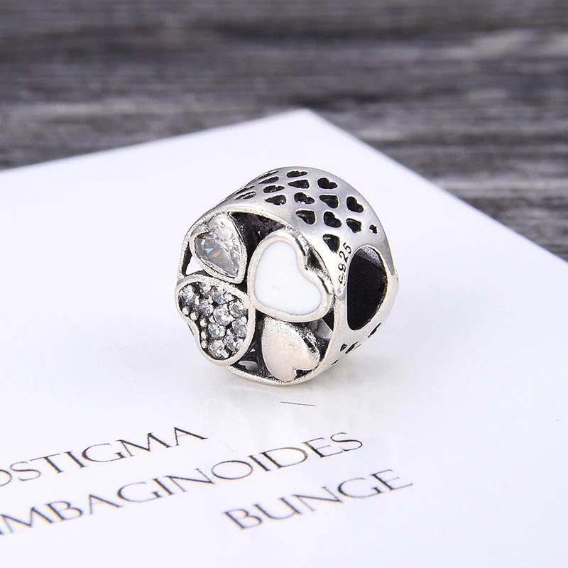 KAMAF 925 Sterling Silver Flower Charm for DIY Beaded Bracelet