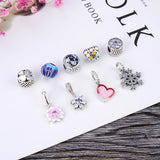 KAMAF 925 Sterling Silver Flower Charm for DIY Beaded Bracelet