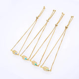 Adjustable Opal Leaf Bracelet - Mix of 4 Colors