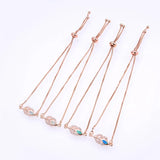 Adjustable Opal Leaf Bracelet - Mix of 4 Colors