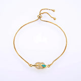 Adjustable Opal Leaf Bracelet - Mix of 4 Colors