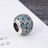 KAMAF Sterling Silver Round Zirconium Beads for DIY Bracelet