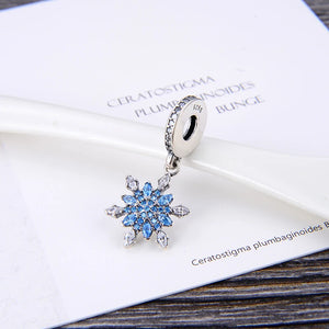 KAMAF 925 Silver Snowflake Bell Pendant Beads for DIY Jewelry