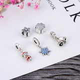 KAMAF 925 Silver Snowflake Bell Pendant Beads for DIY Jewelry