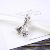 KAMAF 925 Silver Snowflake Bell Pendant Beads for DIY Jewelry