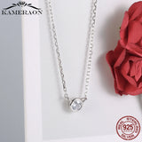 925 Silver CZ Zircon Wedding Band Necklace N815