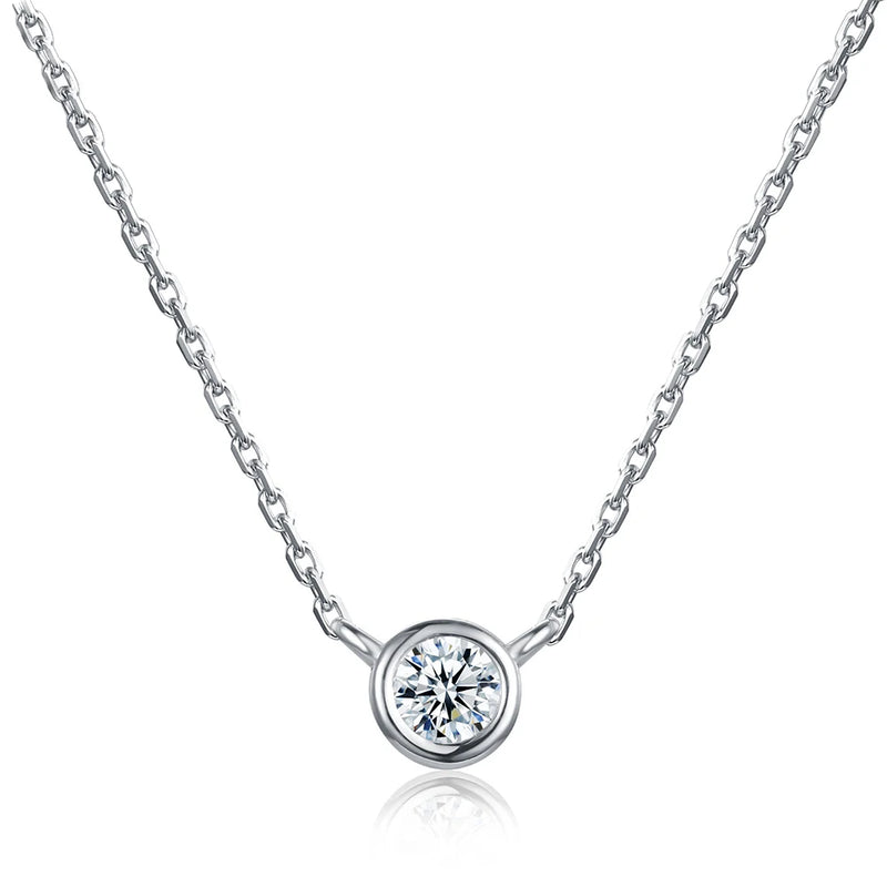 925 Silver CZ Zircon Wedding Band Necklace N815