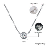 925 Silver CZ Zircon Wedding Band Necklace N815