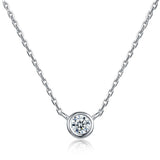 925 Silver CZ Zircon Wedding Band Necklace N815