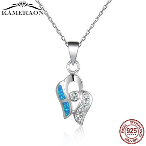 925 Silver Opal Necklace for Women CZ Wedding Jewelry