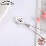 925 Silver Opal Necklace for Women CZ Wedding Jewelry