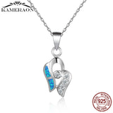 925 Silver Opal Necklace for Women CZ Wedding Jewelry