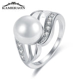 CZ Pearl Ring Silver Jewelry for Wedding R0917