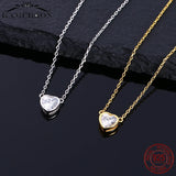 925 Sterling Silver Heart Necklace with Clear CZ Zircon N833S