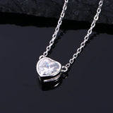 925 Sterling Silver Heart Necklace with Clear CZ Zircon N833S