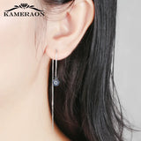 Long Evil Eyes Pendant Earrings 925 Silver Tassel Jewelry