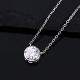 Zircon Necklace 925 Sterling Silver Circle Chain Necklace for Women