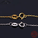 Zircon Necklace 925 Sterling Silver Circle Chain Necklace for Women