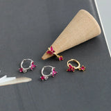 925 Silver Multi-color Butterfly Drop Earrings for Women