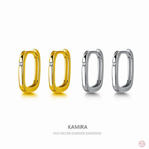 925 Silver Vintage Square Huggie Hoop Earrings for Women Men