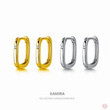 925 Silver Vintage Square Huggie Hoop Earrings for Women Men