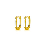 925 Silver Vintage Square Huggie Hoop Earrings for Women Men