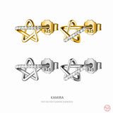 925 Silver Star Zircon Stud Earrings Wedding Party Jewelry Gift