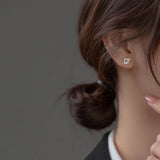 925 Silver Star Zircon Stud Earrings Wedding Party Jewelry Gift