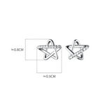 925 Silver Star Zircon Stud Earrings Wedding Party Jewelry Gift