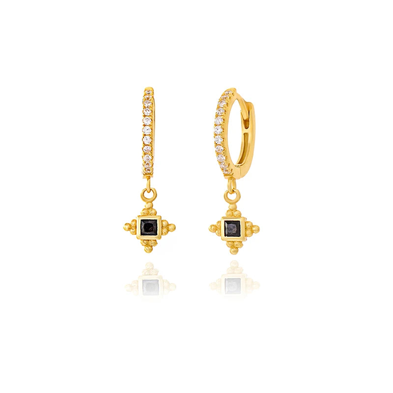 925 Silver Vintage Stone Tassel Drop Earrings Women Fine Jewelry Gift