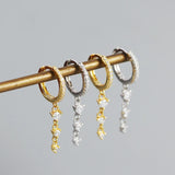 925 Sterling Silver Zircon Circle Drop Earrings for Women