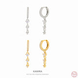 925 Sterling Silver Zircon Circle Drop Earrings for Women