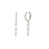 925 Sterling Silver Zircon Circle Drop Earrings for Women