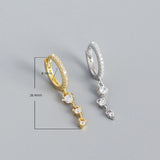 925 Sterling Silver Zircon Circle Drop Earrings for Women