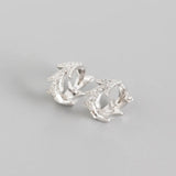 925 Silver Crystal Hoop Earrings Women Huggie Ear Cartilage Jewelry